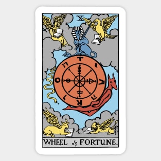 Wheel of Fortune Tarot Card Rider Waite Sticker
